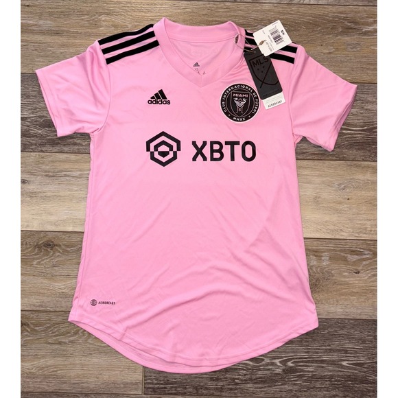 NWT Adidas Inter Miami CF 2023/24 Away Jersey Pink Soccer Shirt Women's Size XS - Picture 1 of 6